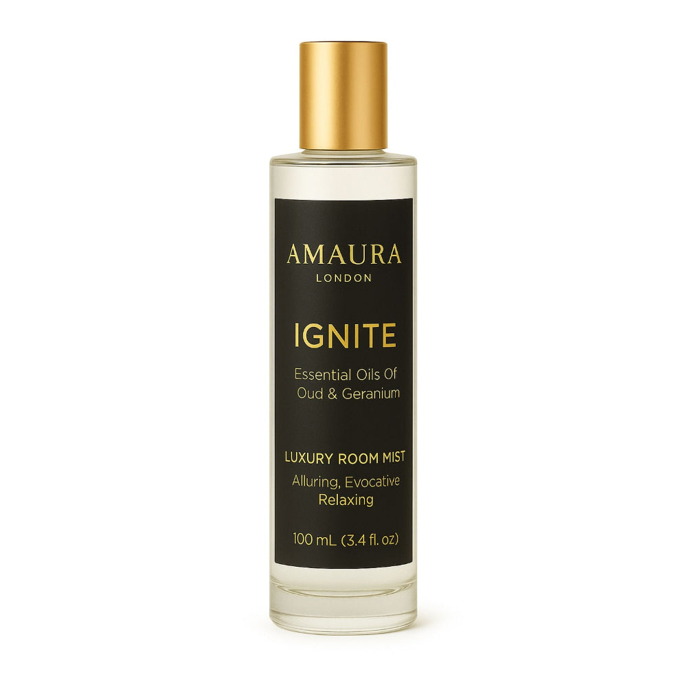 Amaura London Ignite room mist bottle on a white background