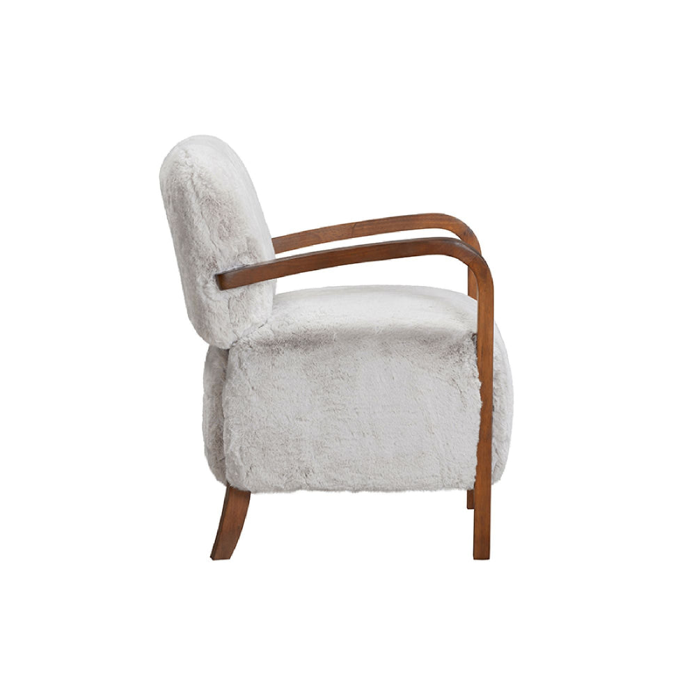 Kingston Grey Club Chair with wooden curved handles and tapered legs