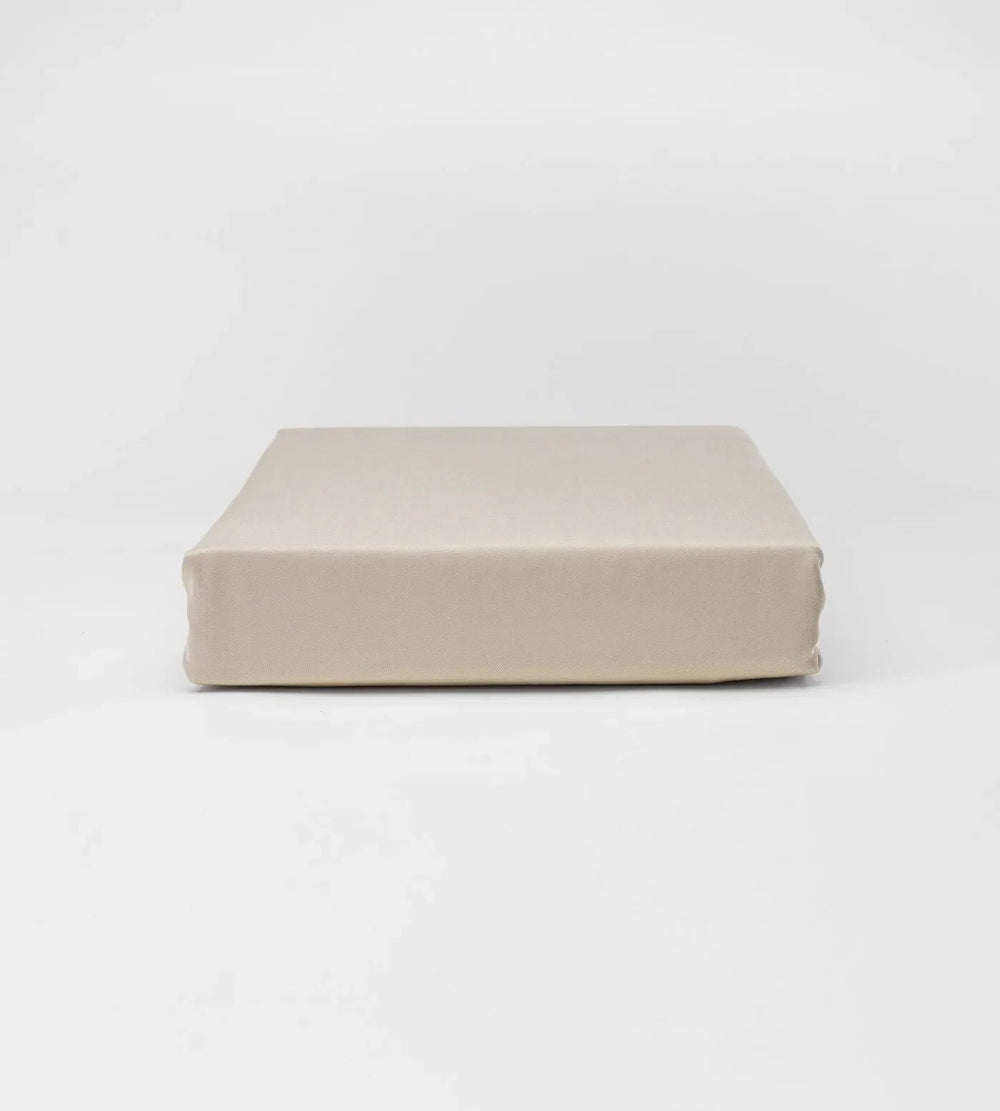 Oatmeal duvet set on a white background