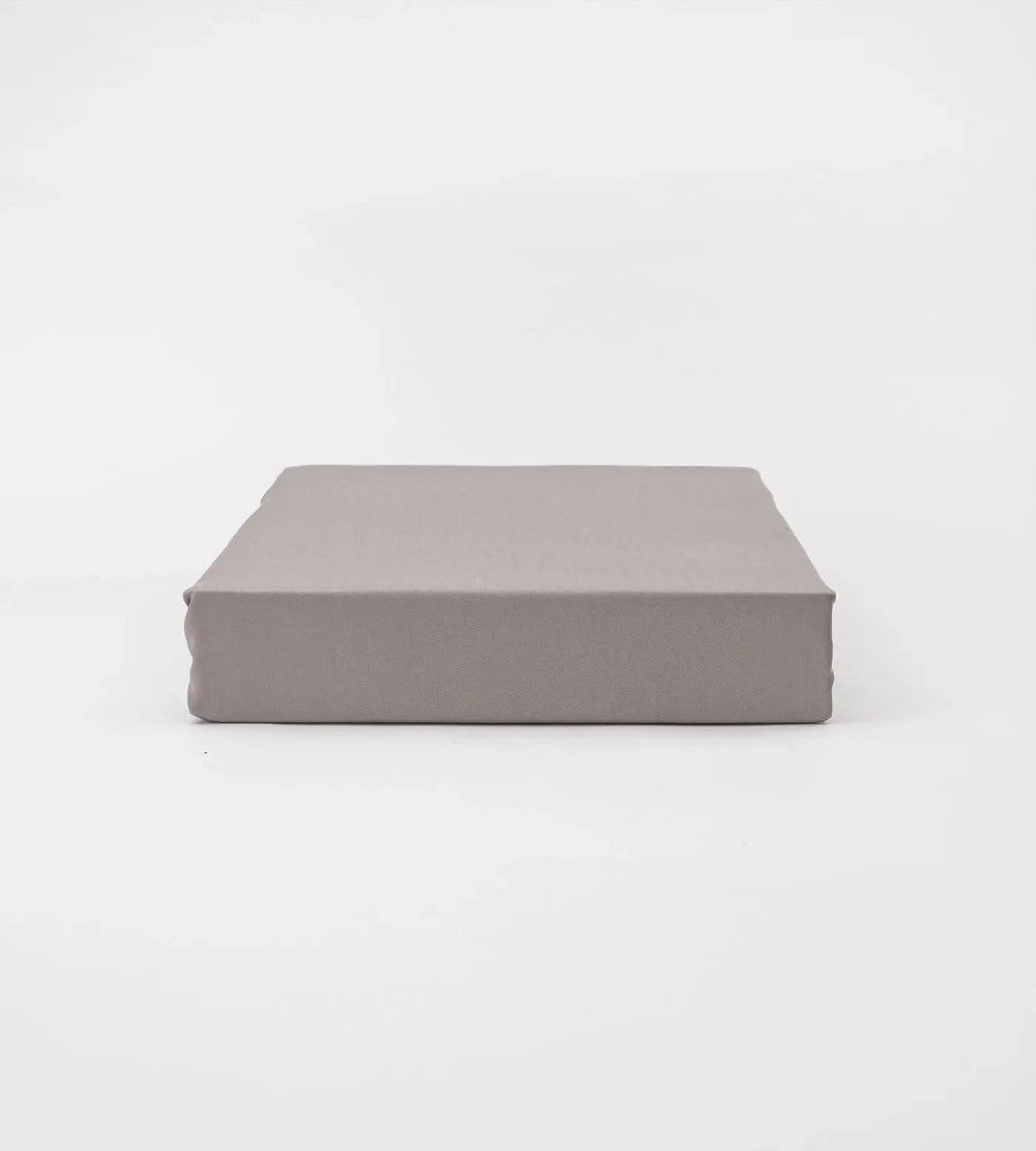 Grey duvet set cover on a white background
