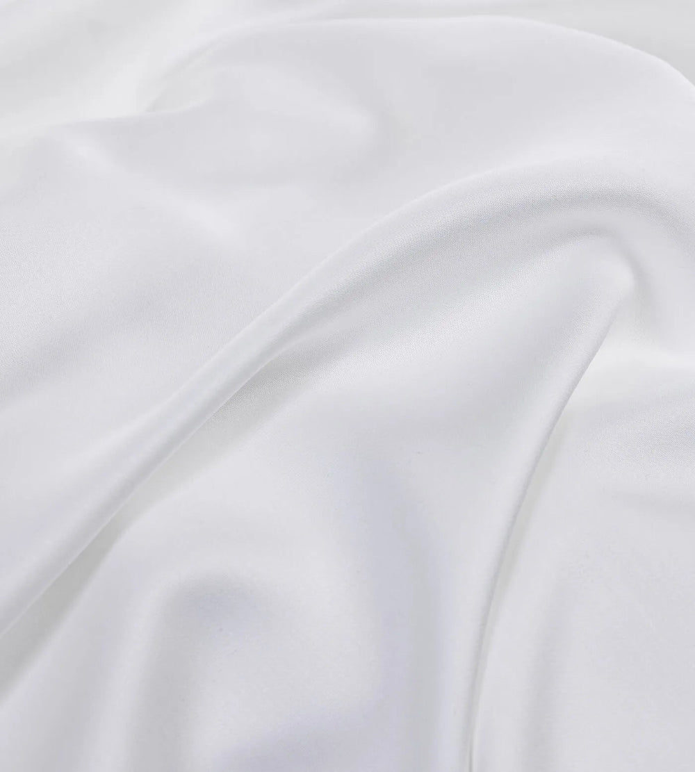 Close-up of white bedding with folds