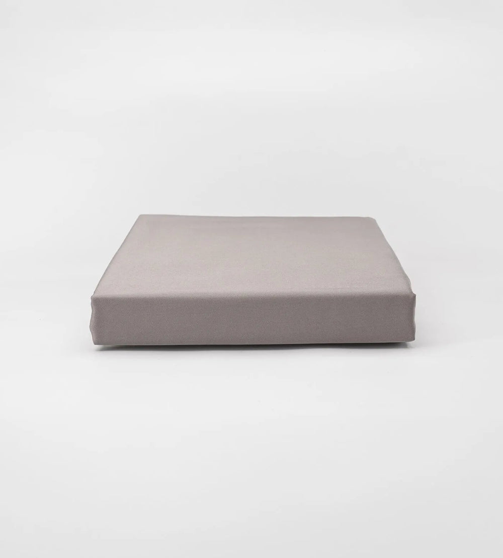 Grey Fitted sheet on a white background