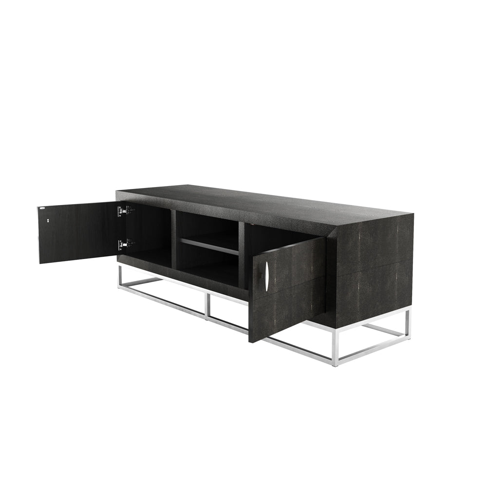 Metro TV Unit- Black Shagreen