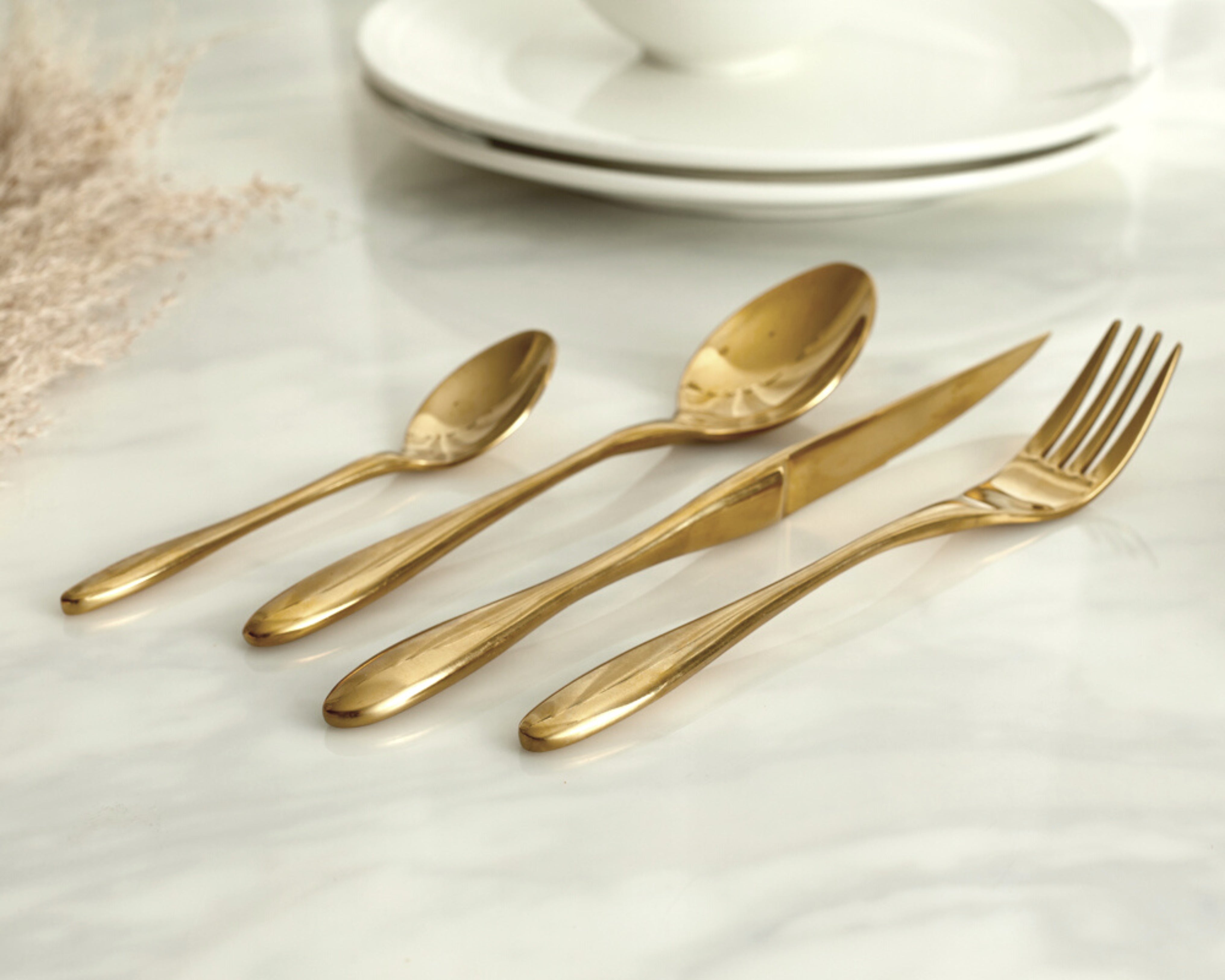 Milan Gold Stainless Steel Cutlery 16 or 24 Piece Sets