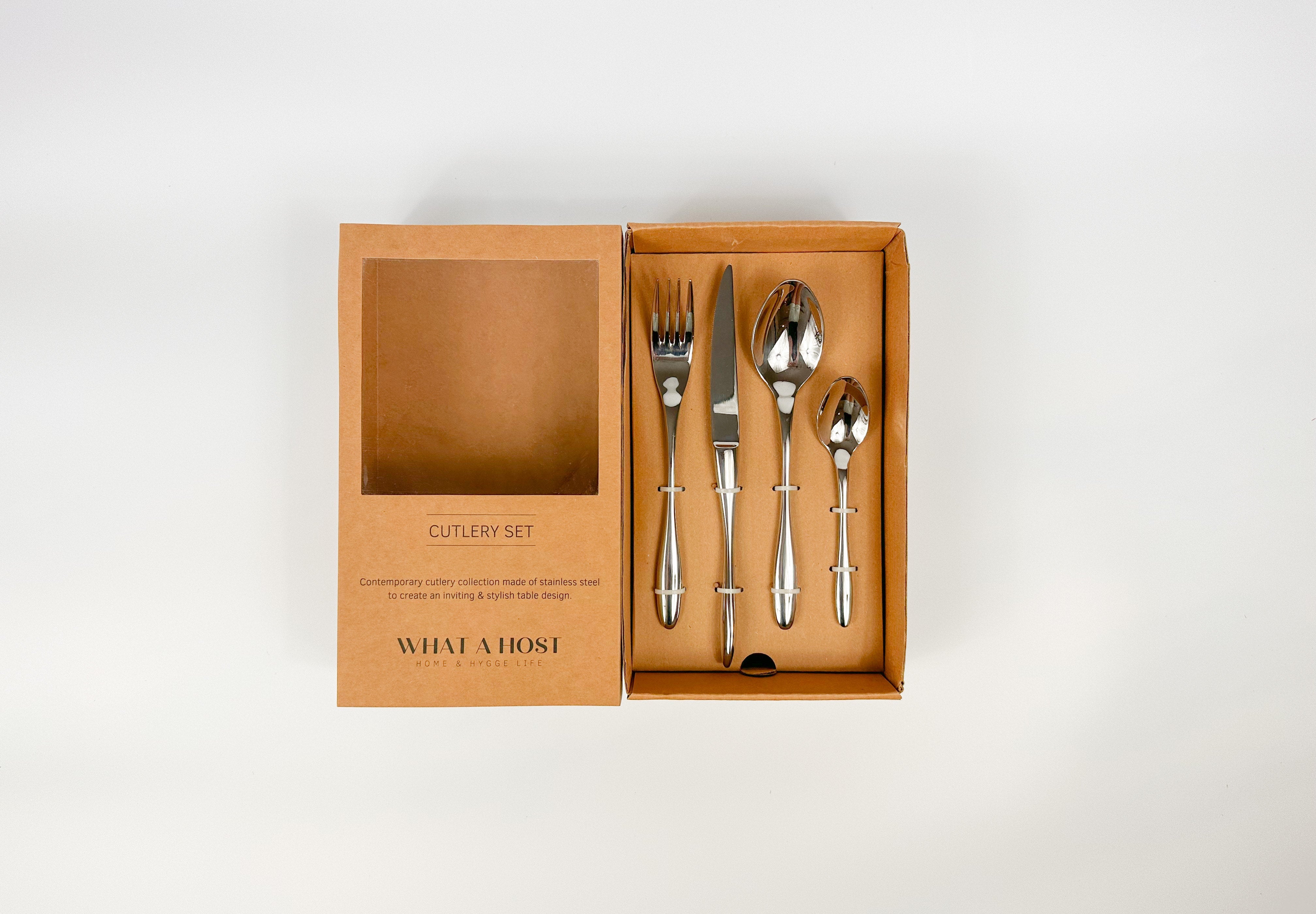 Milan Silver Stainless Steel Cutlery 16 & 24 Piece sets