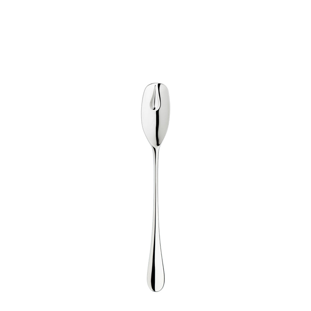 Droplet Textured Silver spoon on a white background