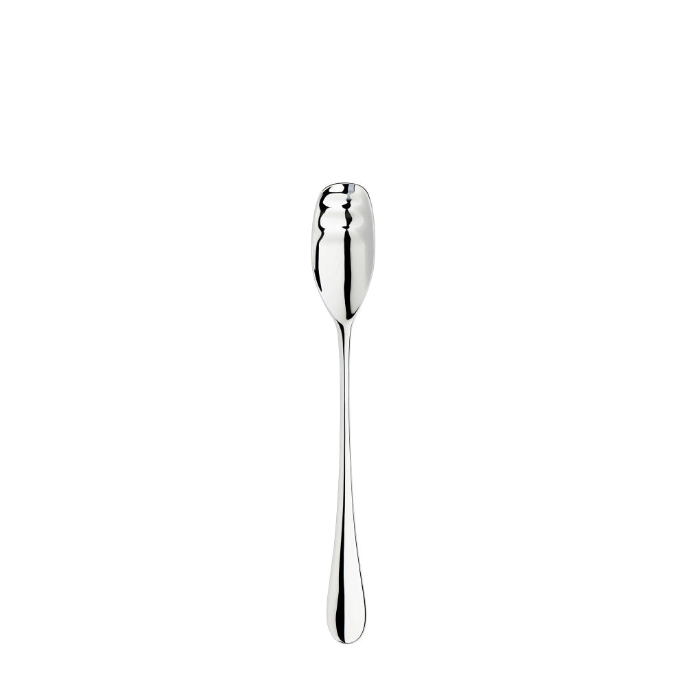 Ripple Textured Silver spoon on a white background