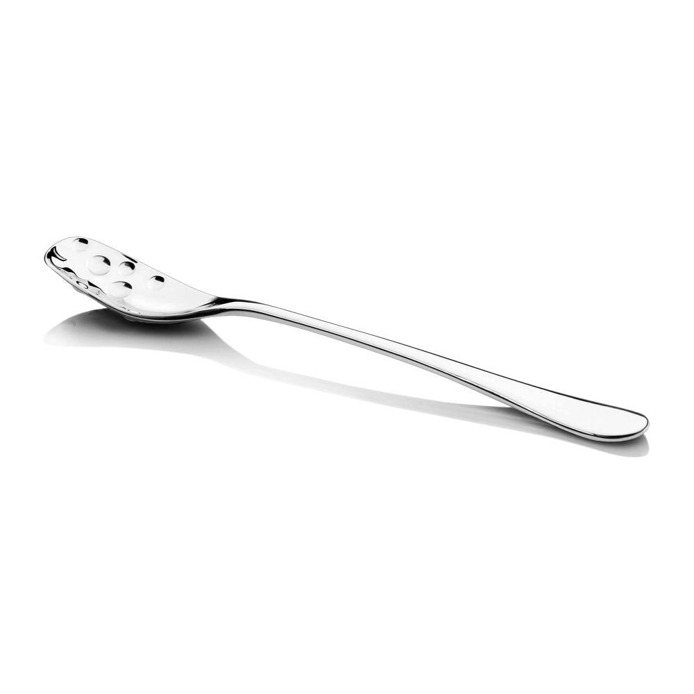 Mulberry Mirror Rain Droplet Silver spoon on a white background