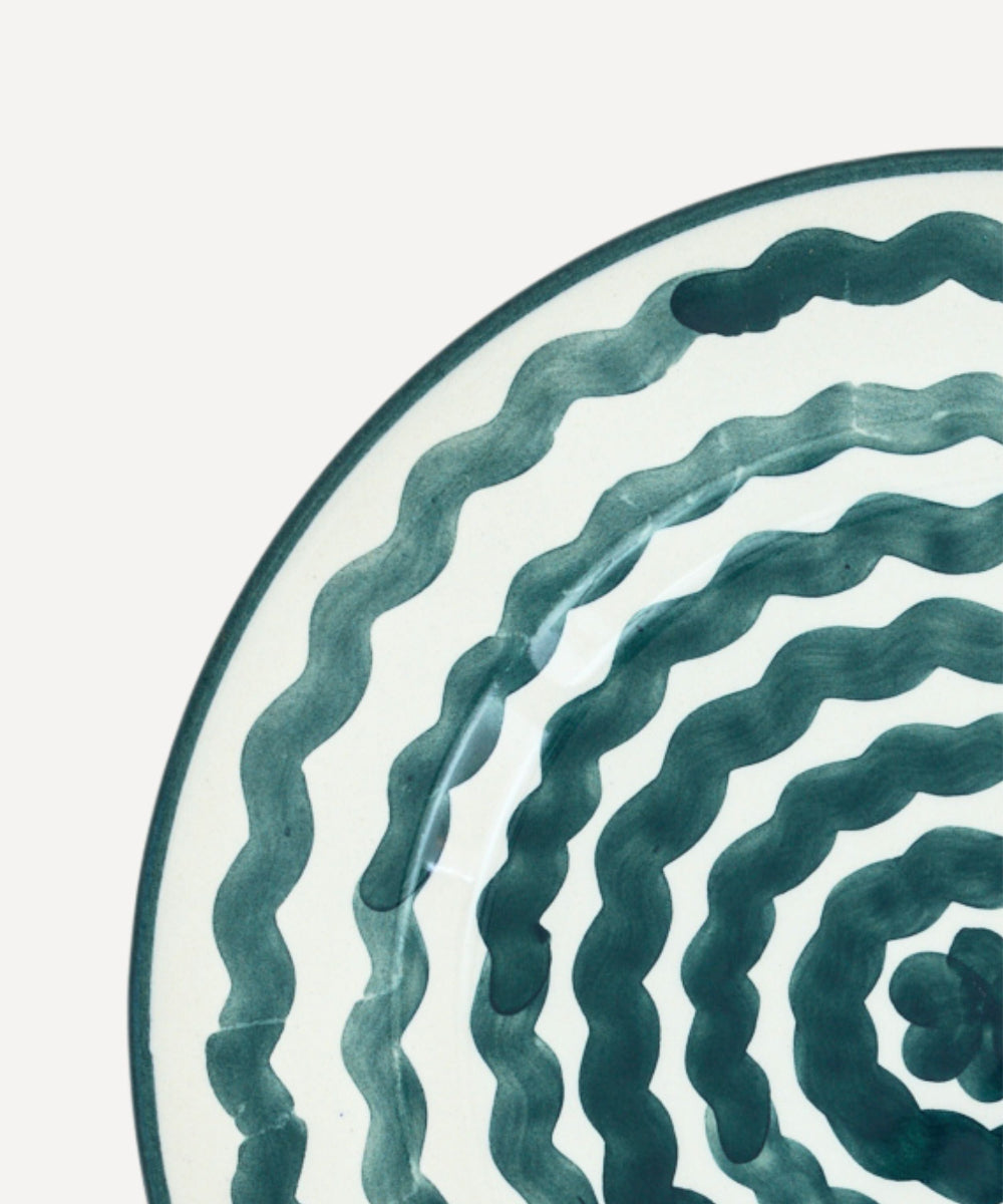 Closeup Teal Handpainted side plate Casalatina at Mash and Mint