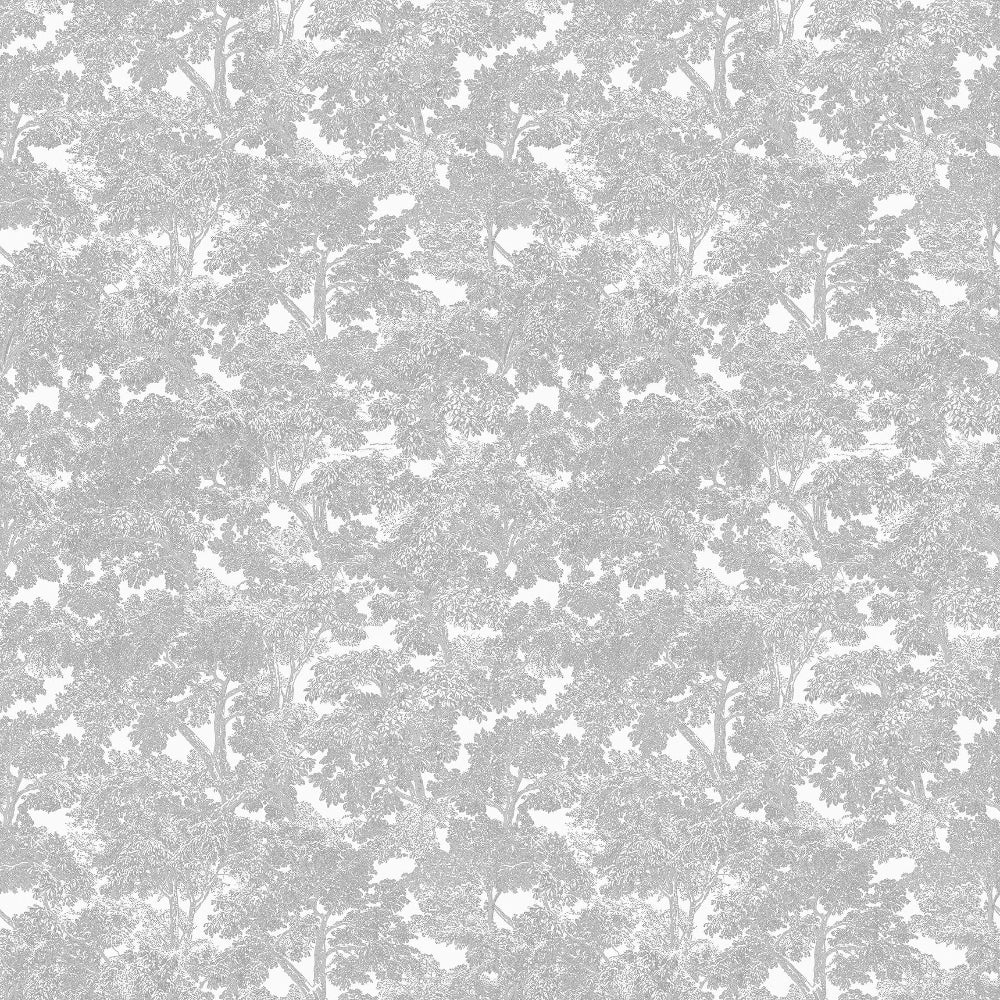Sherwood Tree Wallpaper Grey and white