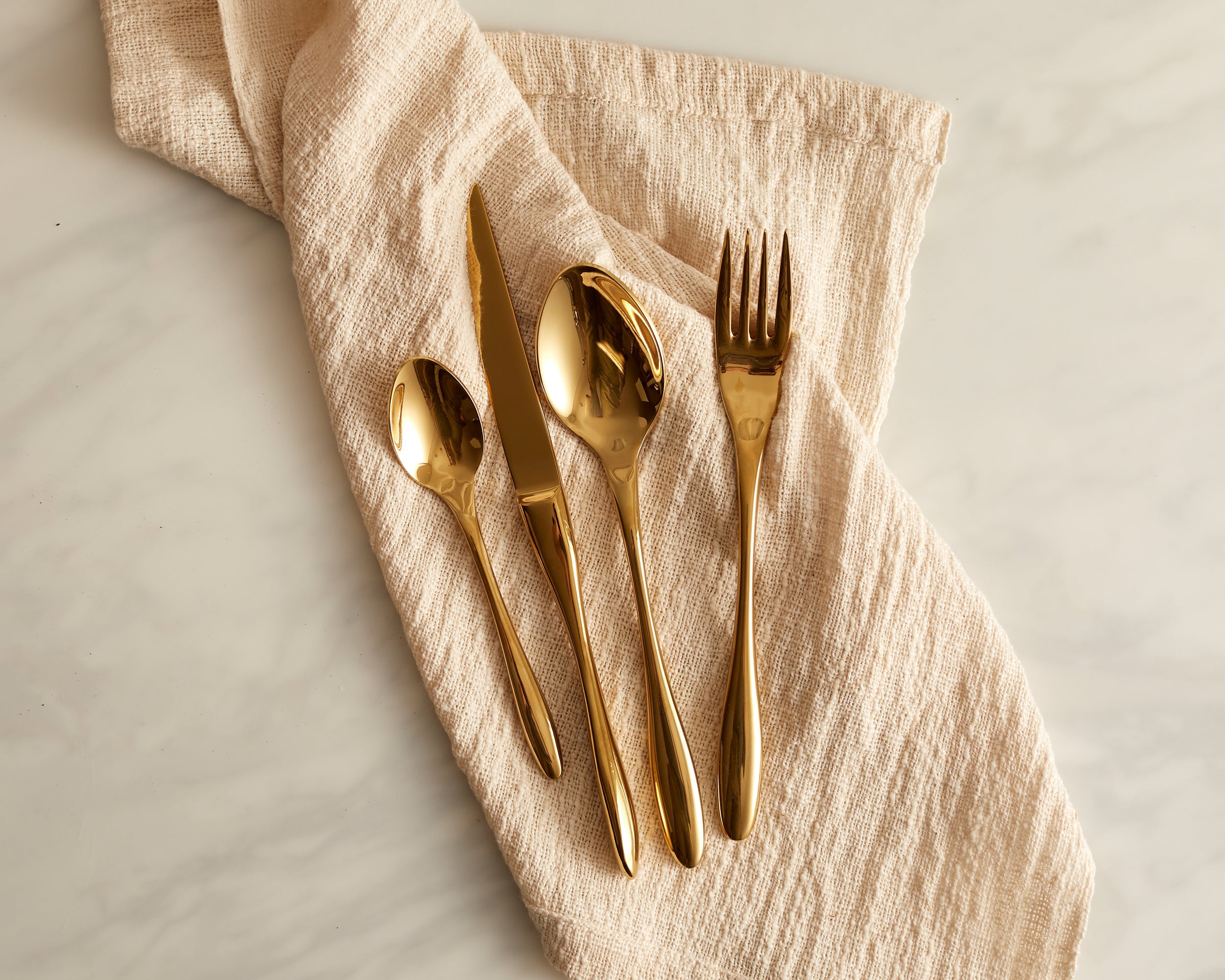 Milan Gold Stainless Steel Cutlery 16 or 24 Piece Sets