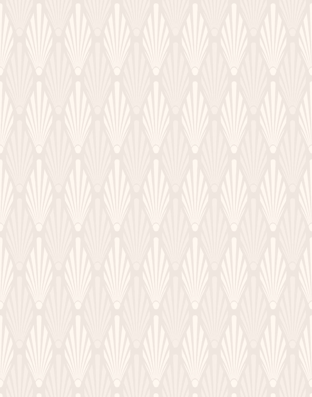 Beige geometric art deco patterned wallpaper on a white background