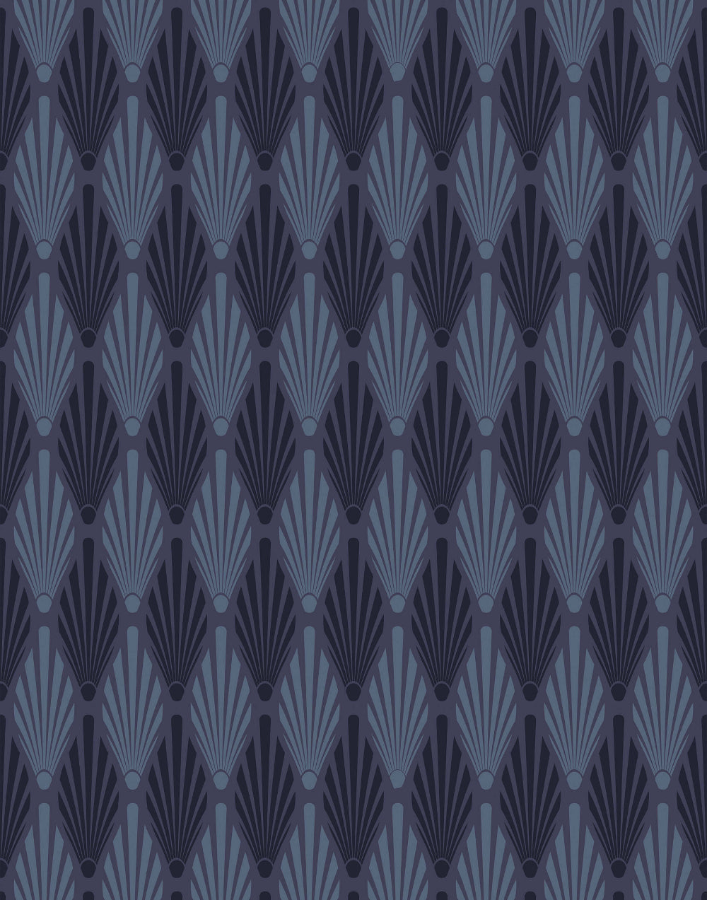 Geometric pattern with fan shapes in shades of purple on a dark background
