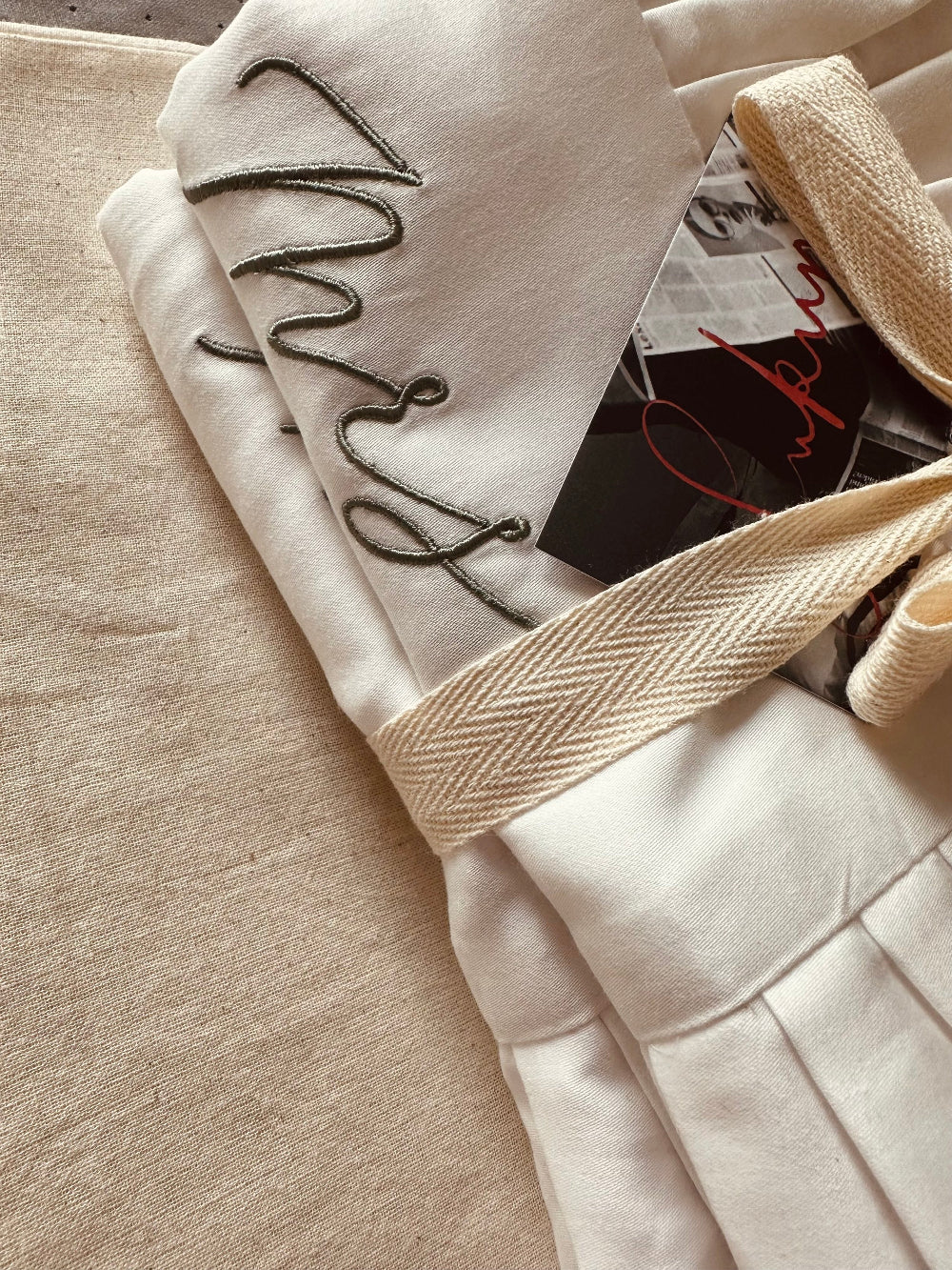 Mr & Mrs Embroidered pillowcase mash and mint
