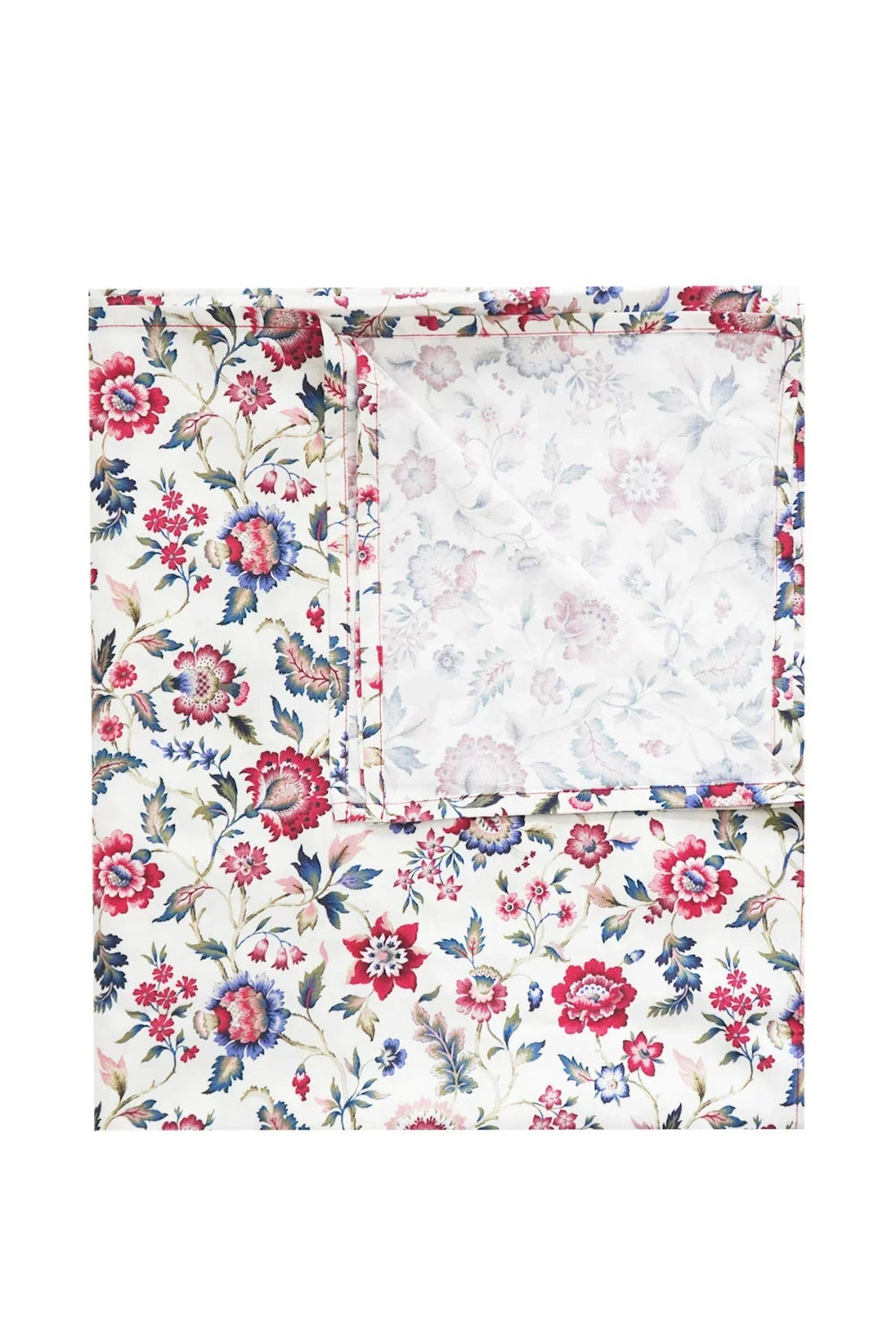Floral patterned Tablecloth with a floral design on a white background