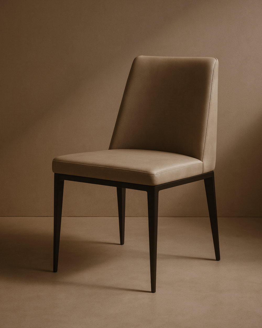 Tommy Franks Medici Dining Chair Colour Sand against a brown background