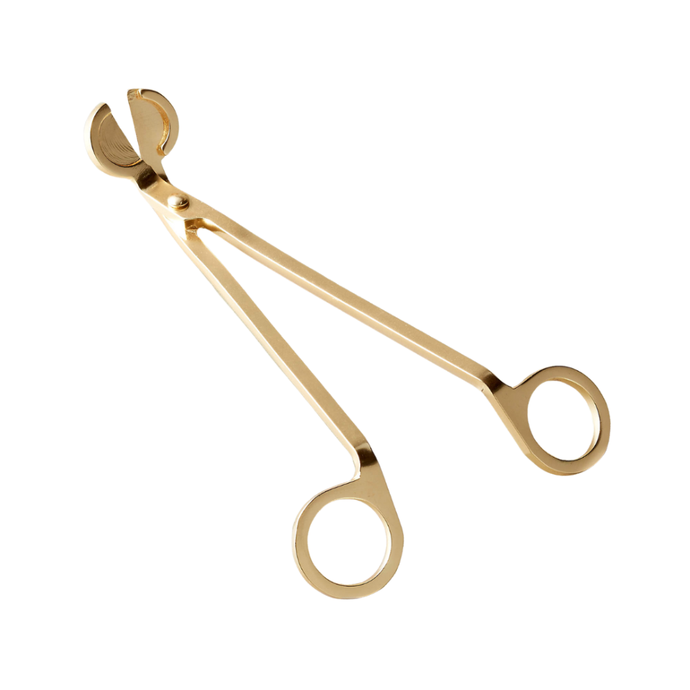 Gold Candle Wick trimmer on a white background