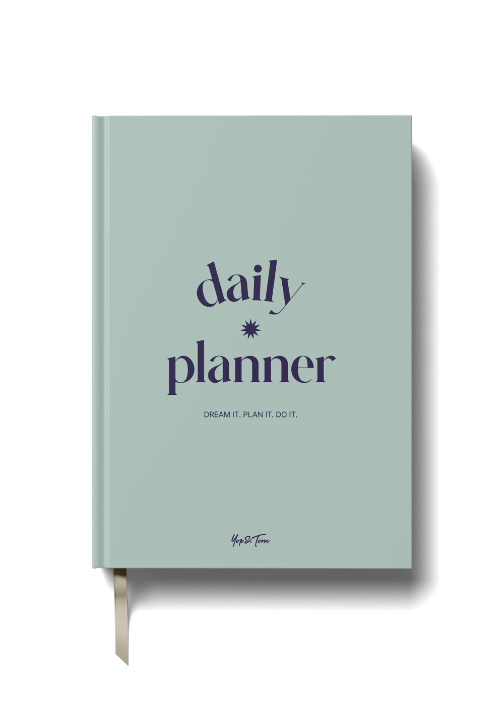 Light green daily planner with 'daily planner' text on a black background