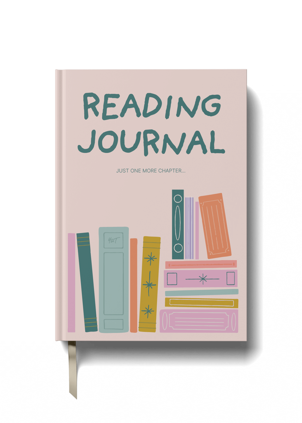 Reading Journal with book illustrations on a black background
