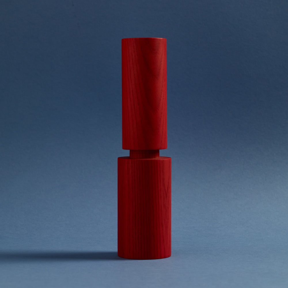 HOVE wooden salt or pepper mill by Aaron Probyn in Poppy Red