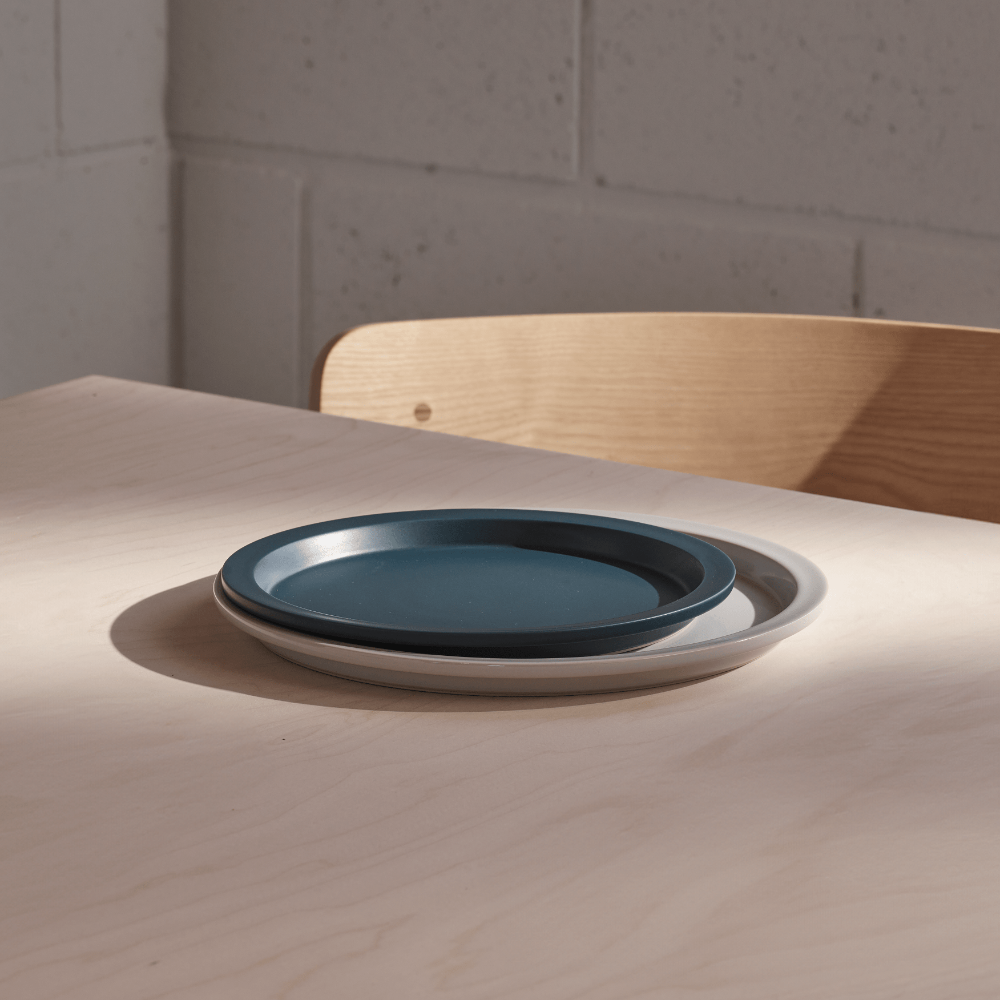 Aaron Probyn NEU ceramic dinner plates in Gloss Pale Grey