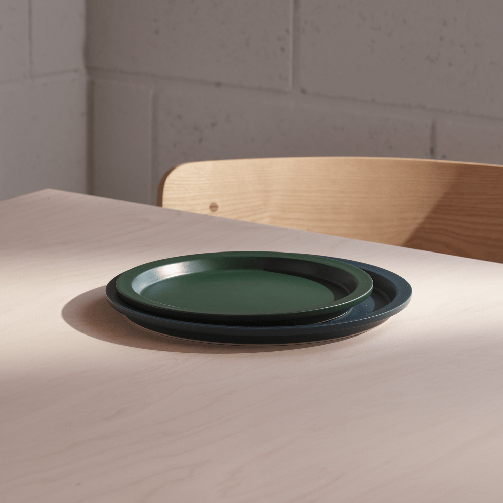 Aaron Probyn NEU dinner plates in Matt Forest Green