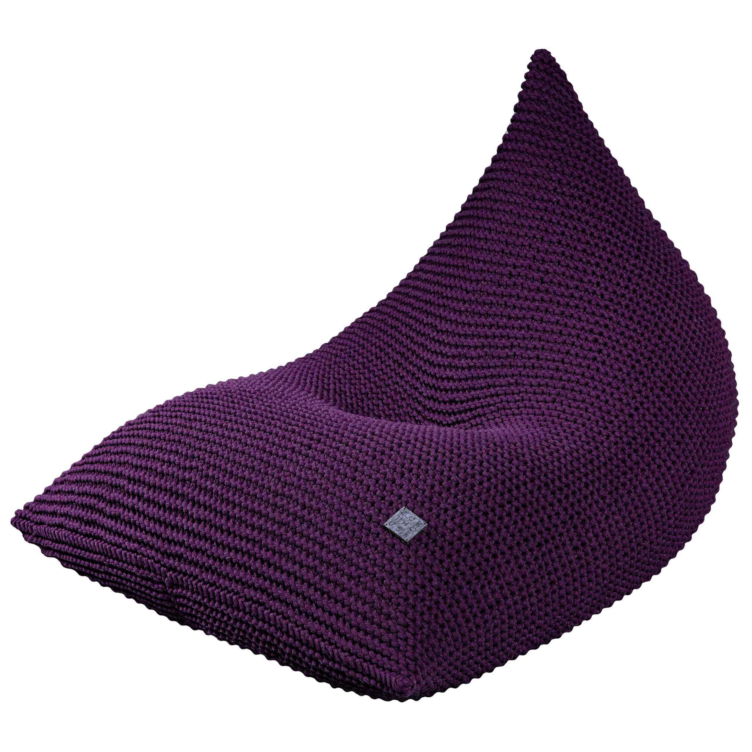 Knitted Bean Bag - Aubergine