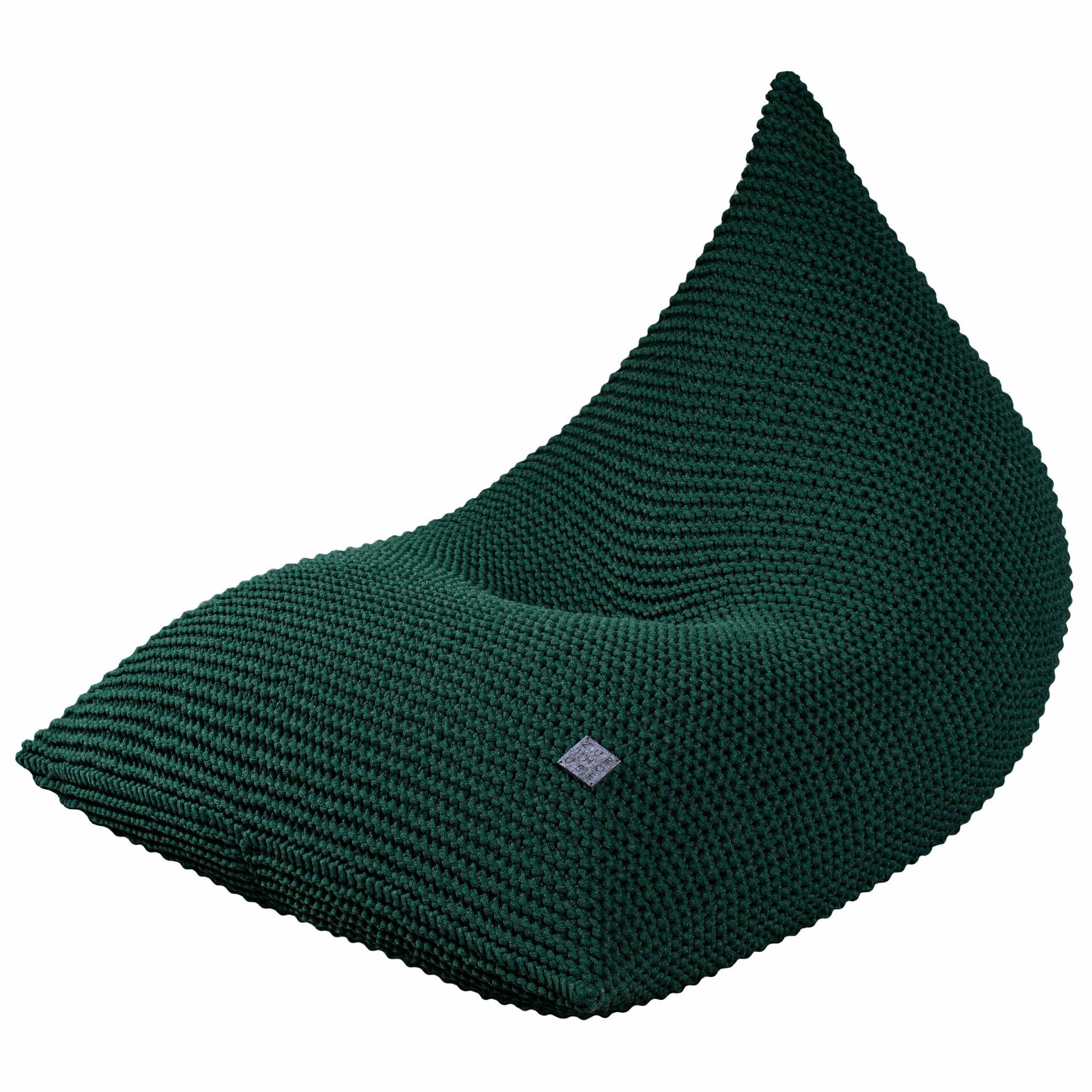 Knitted Bean Bag - Bottle Green