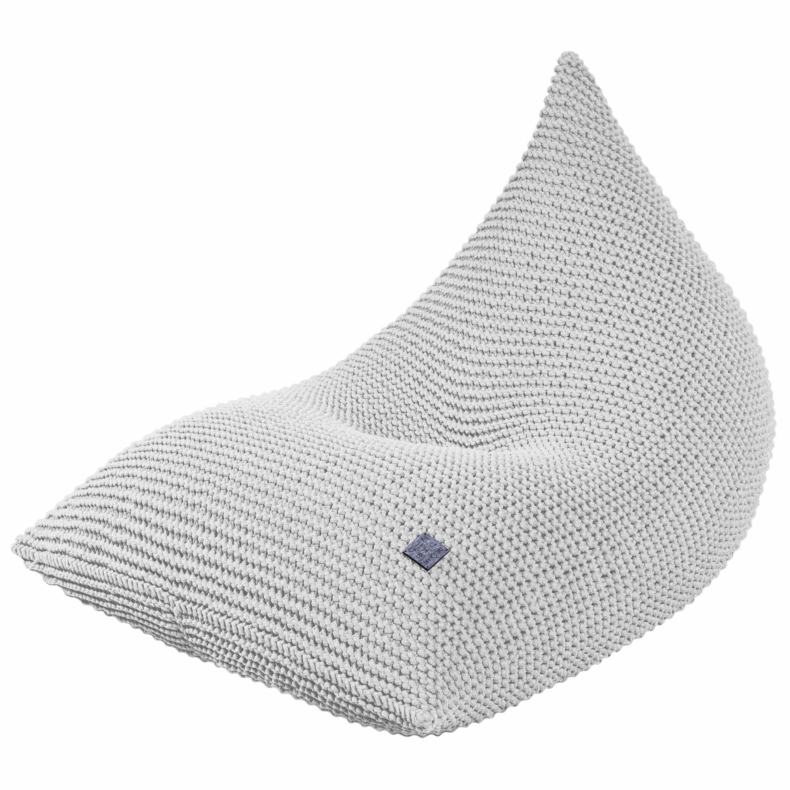 Knitted Bean Bag - Light Grey
