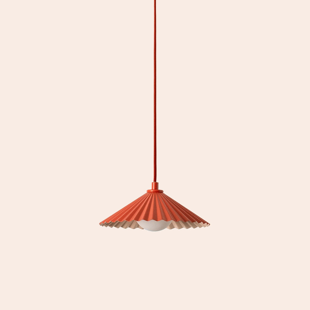 Burnt orange small pleat pendant ceiling light by houseof