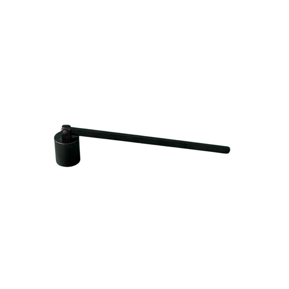 Black candle snuffer on a white background
