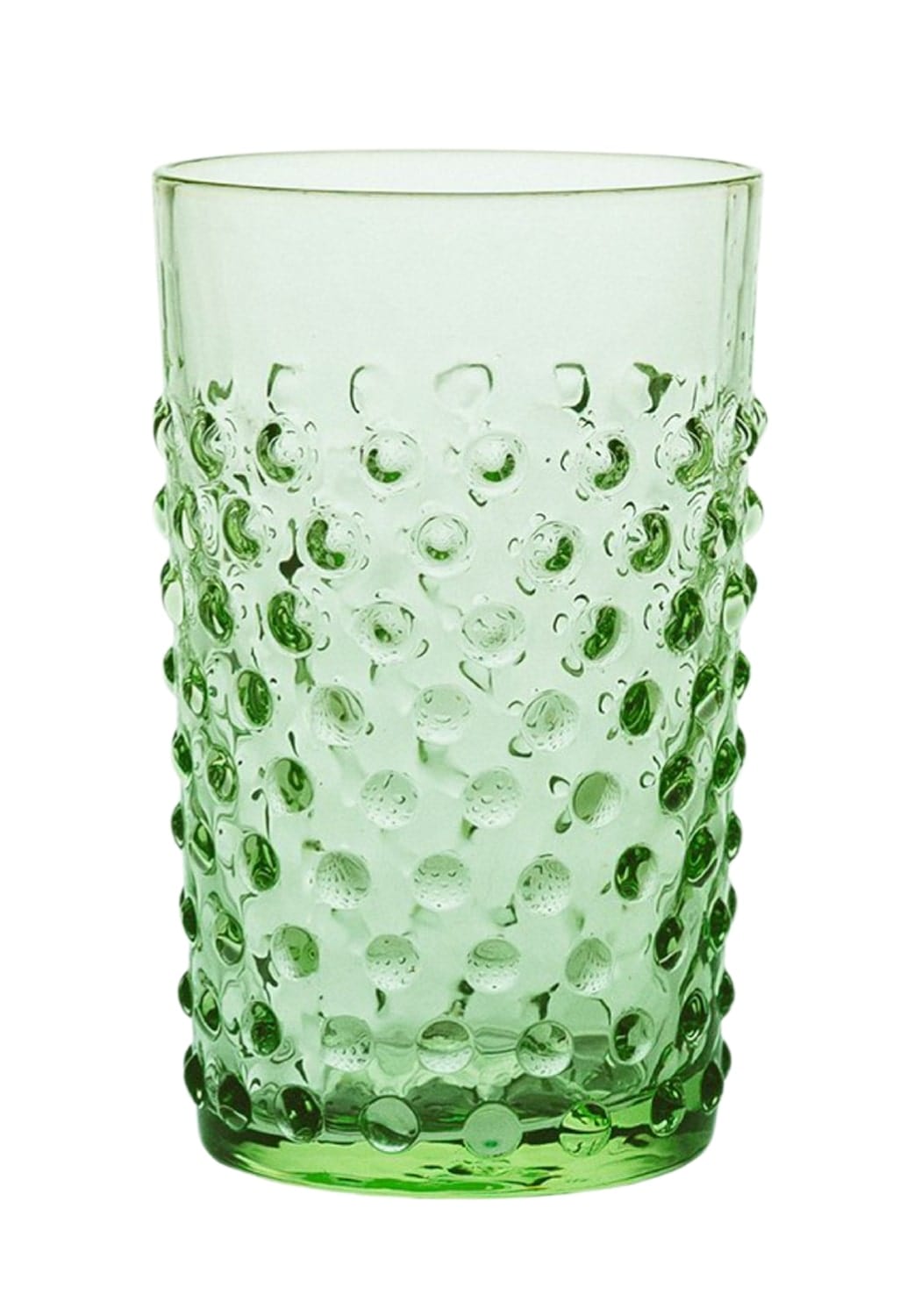 Clover Dew Green glass tumblers set of 4 with bobbled design