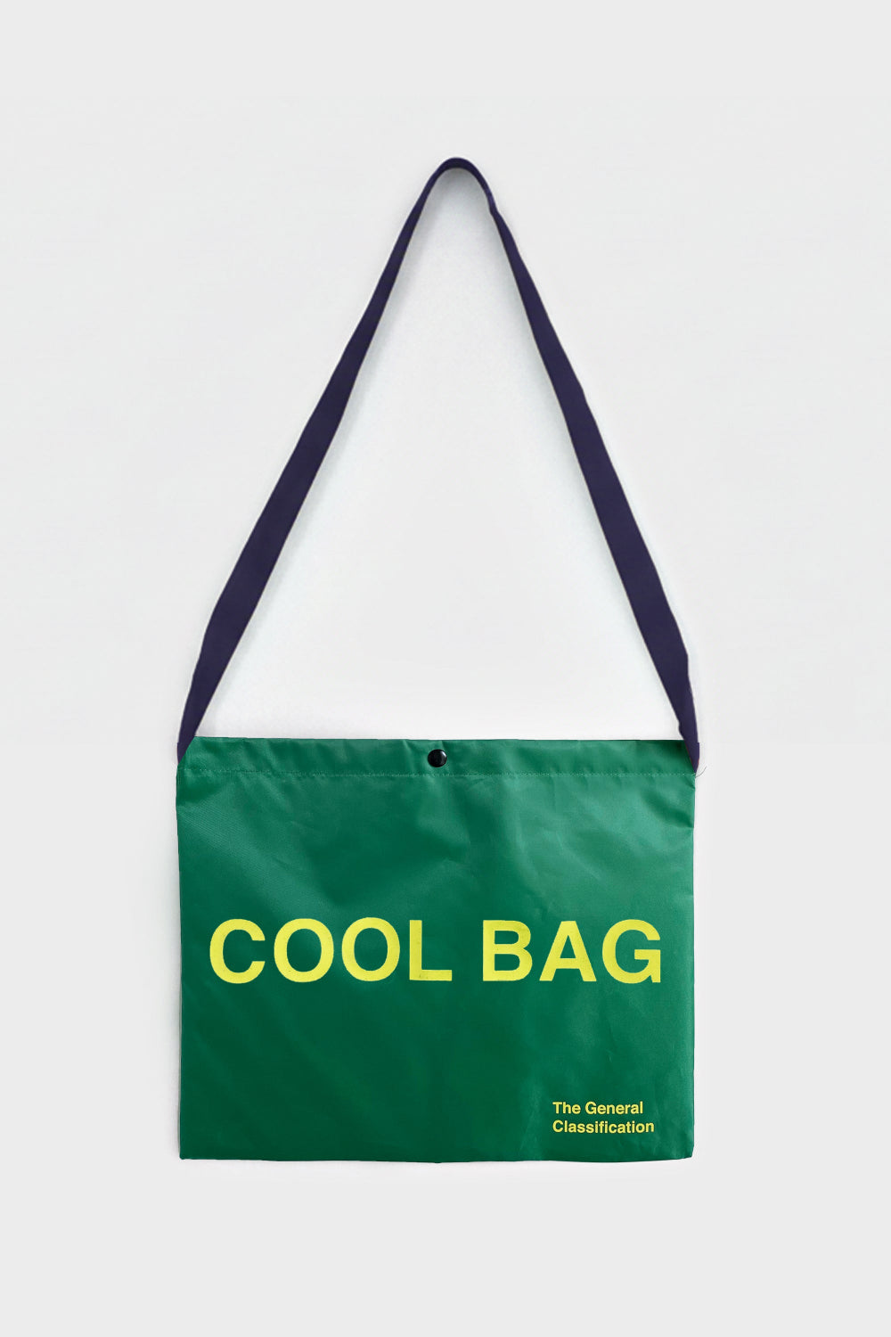 Green tote bag with 'COOL BAG' text on a white background
