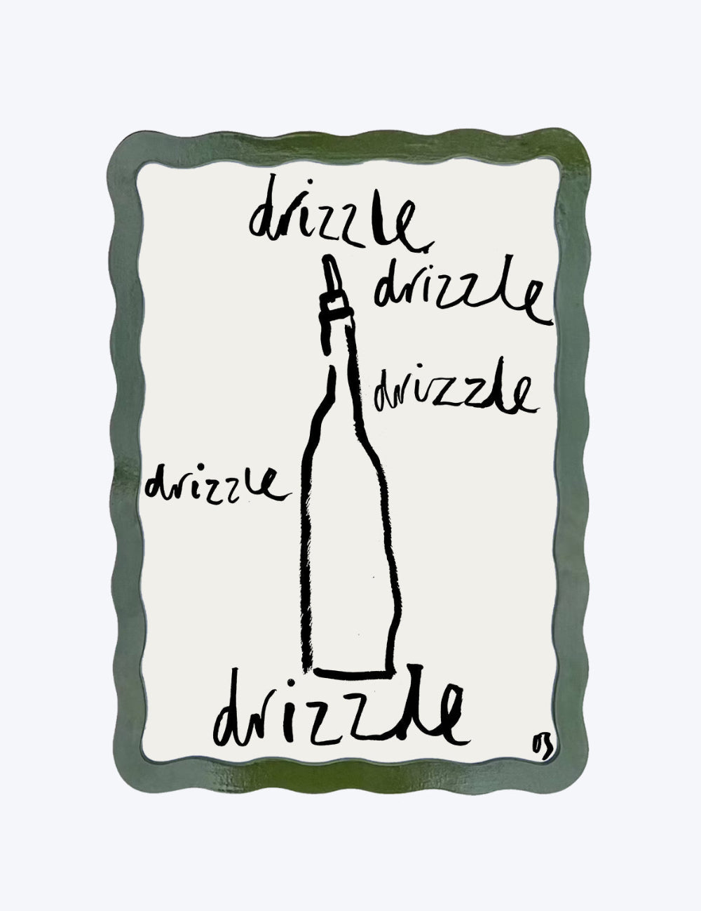 Illustration of a bottle with 'drizzle' text on a white background