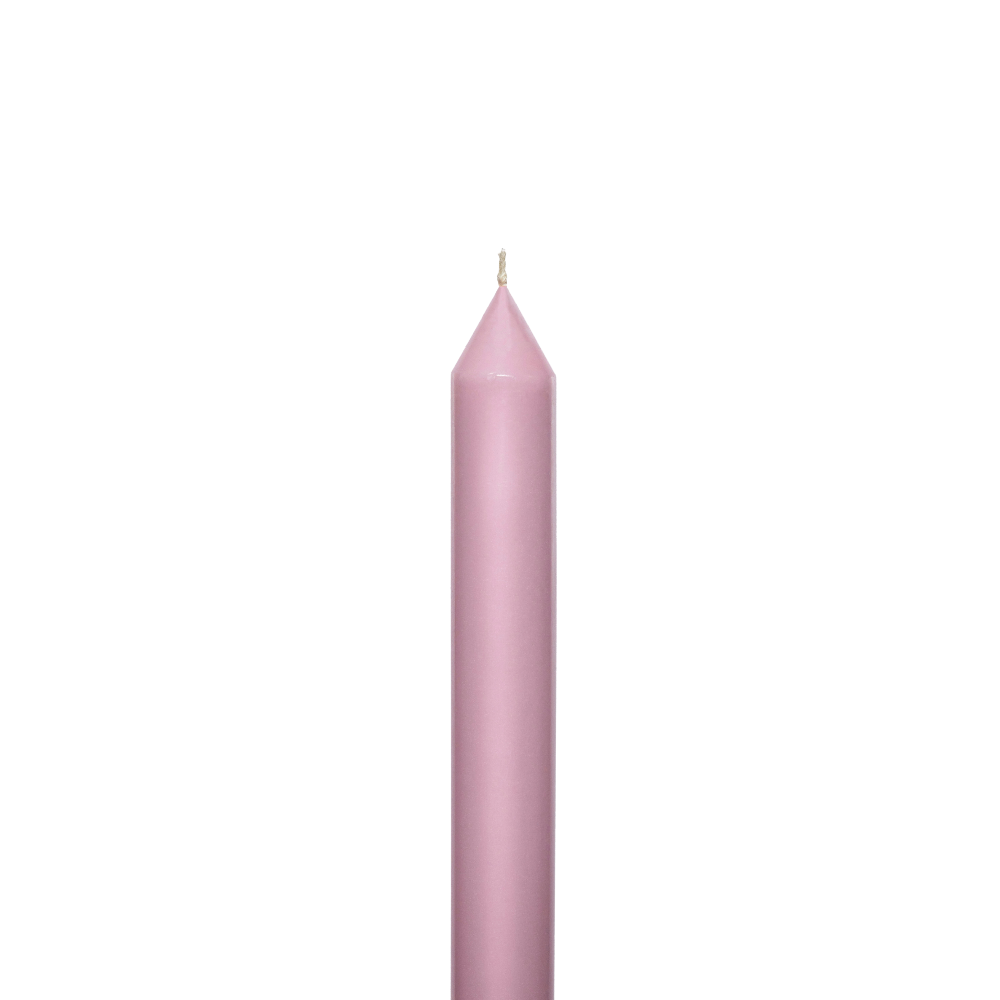 Lilac candle on a white background