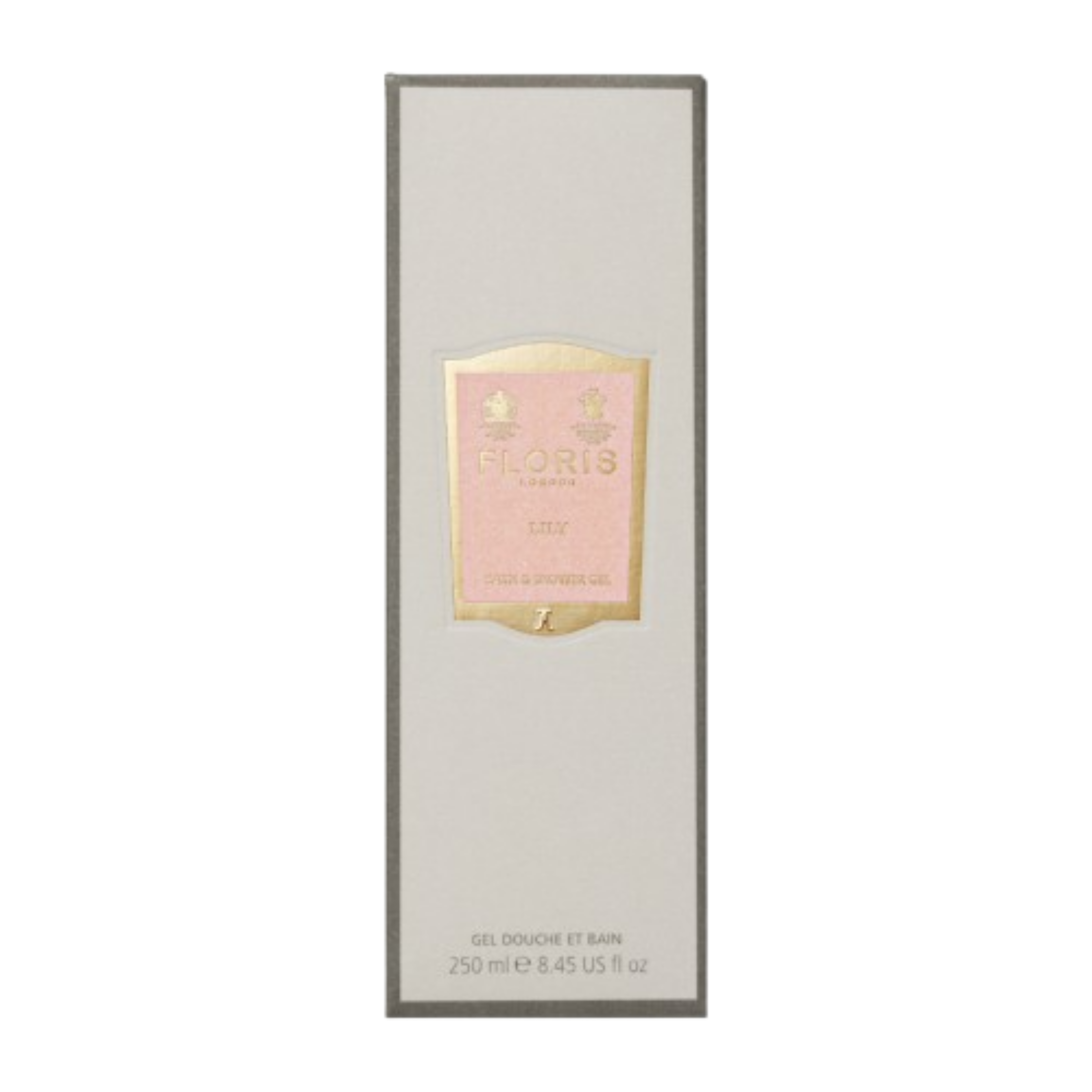 Floris soap bar packaging with pink label on a white background