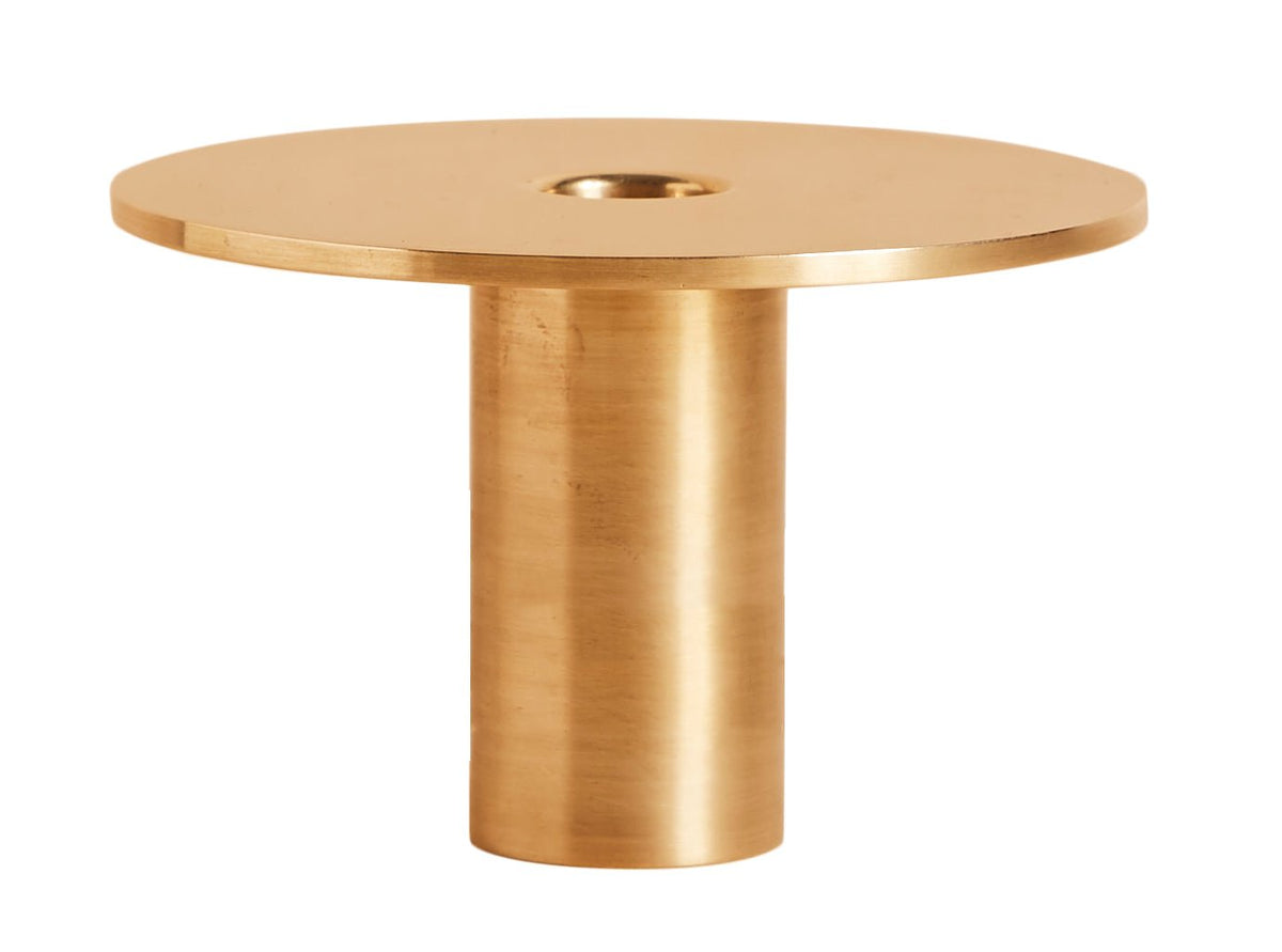 eclipse brushed candle tapered holder brass