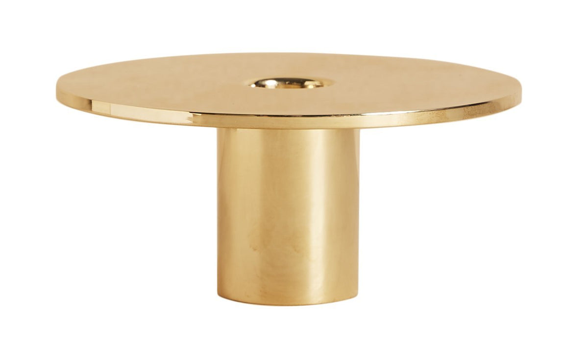 eclipse polished tapered candle holder brass aaron probyn mash and mint