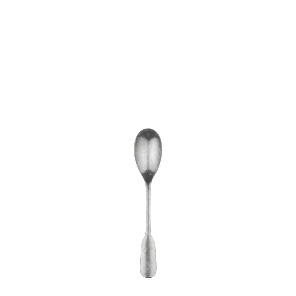Silver vintage teaspoon on a white background