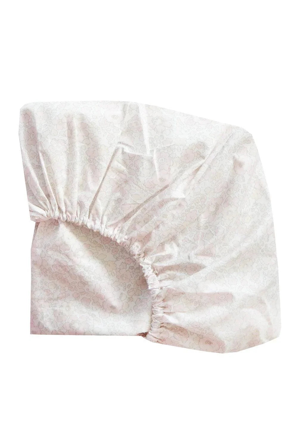 Folded fitted sheet on a white background