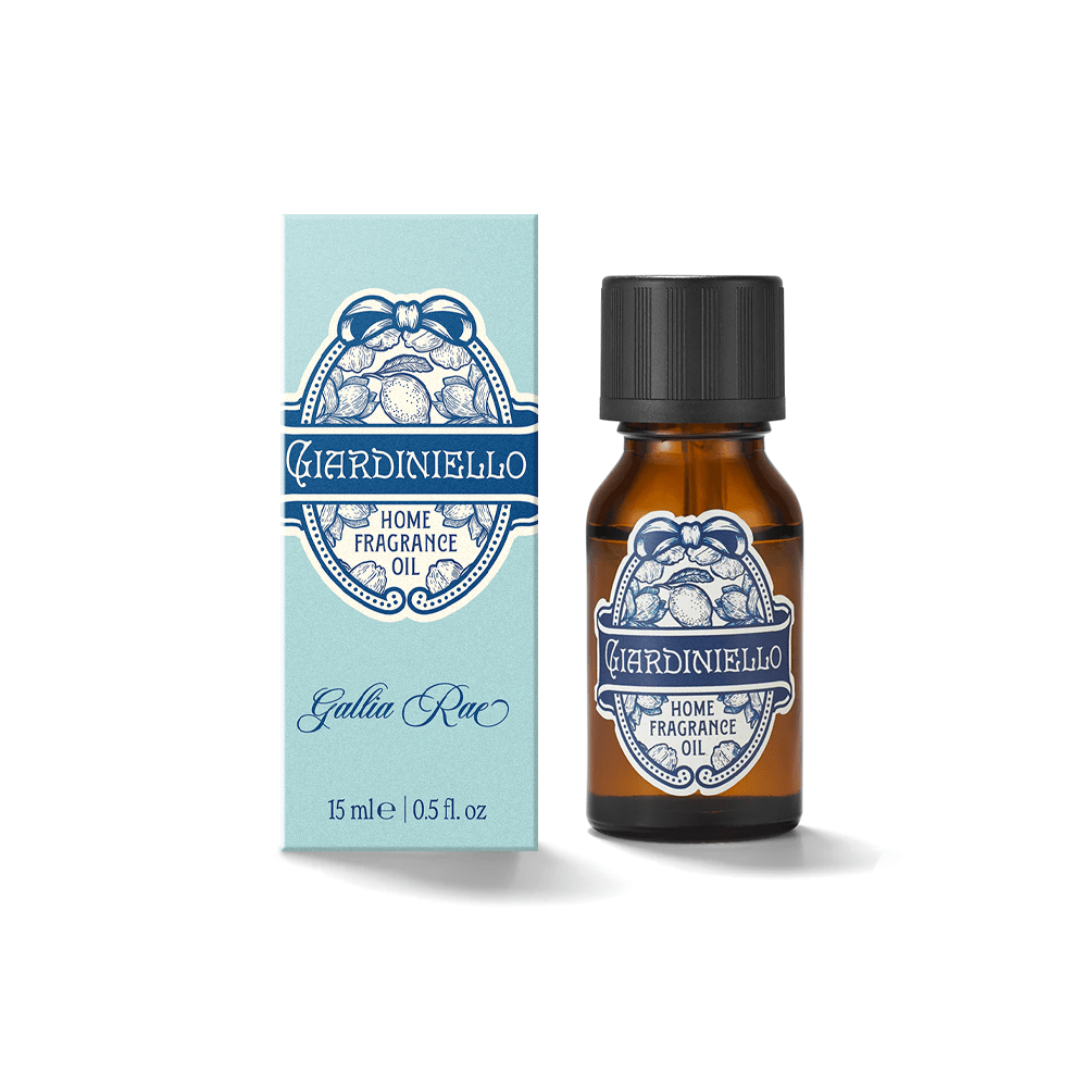 Gardiniello home fragrance oil bottle and packaging on a white background