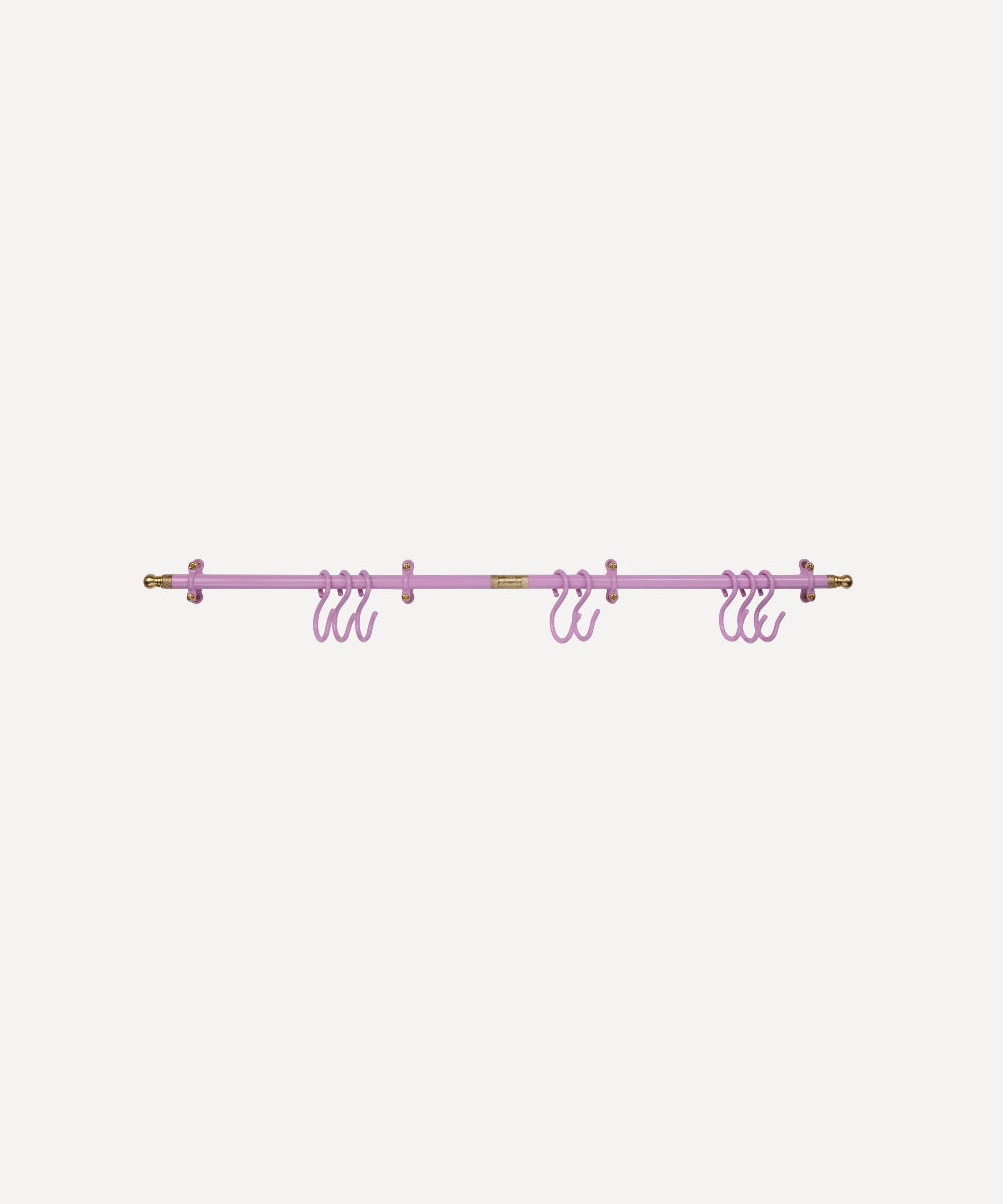 Pink kitchen rail metal on a white background