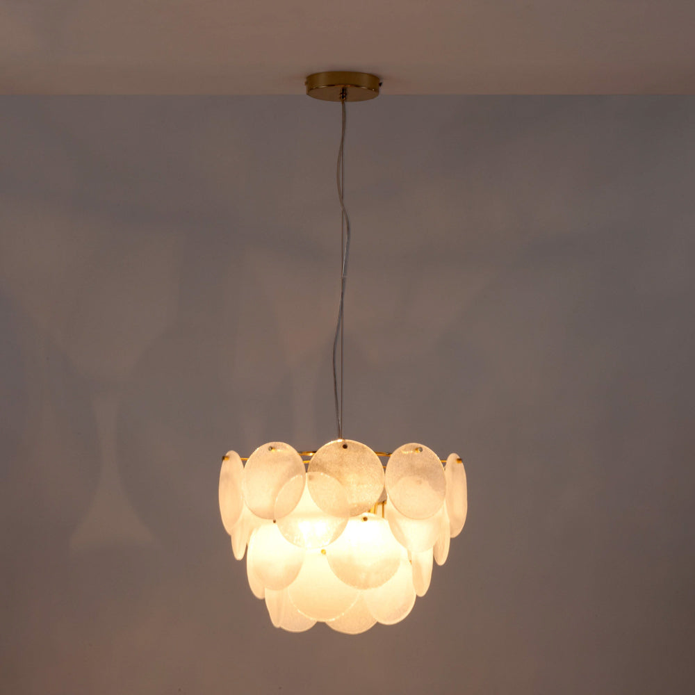 White Glass Chandelier Ceiling Light