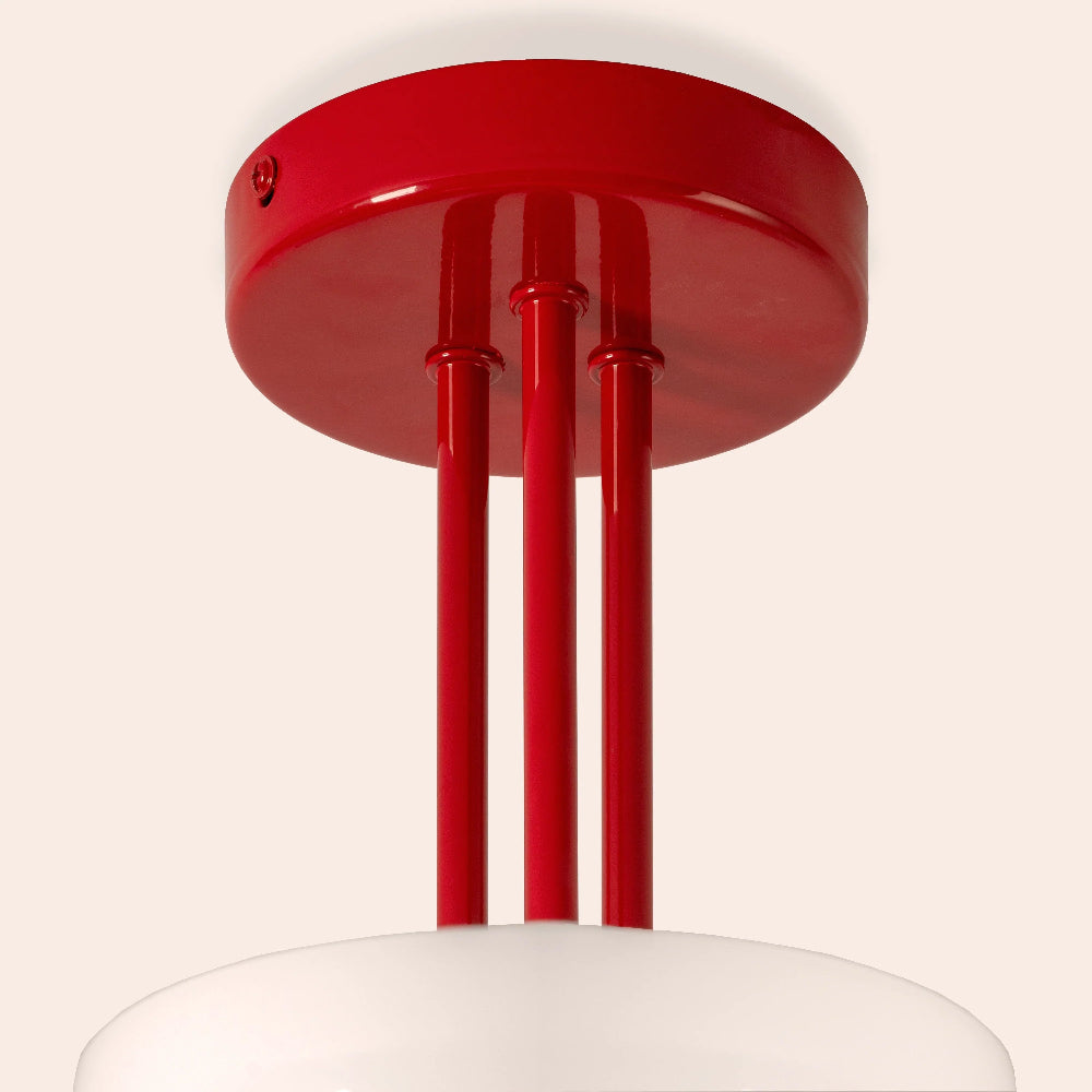 Base view of Jam red 3 light ceiling light