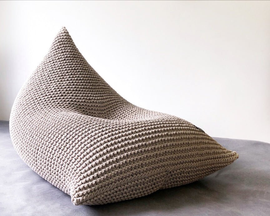 Knitted Bean Bag - Beige