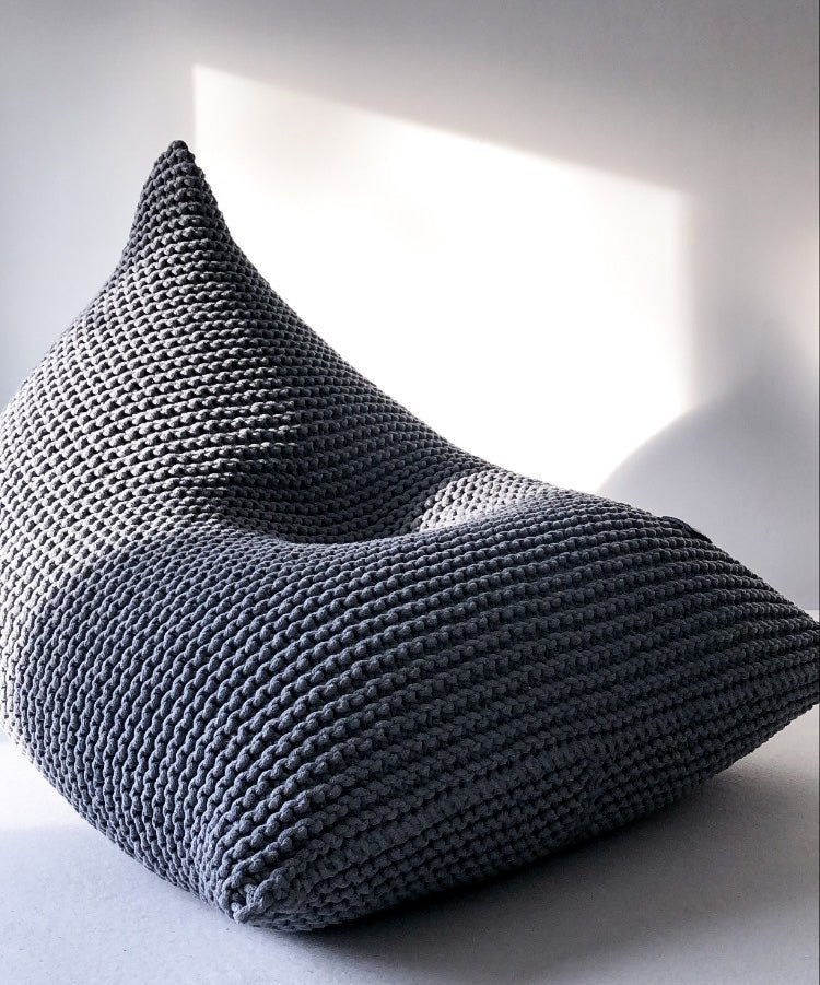 Knitted Bean Bag - Dark Grey