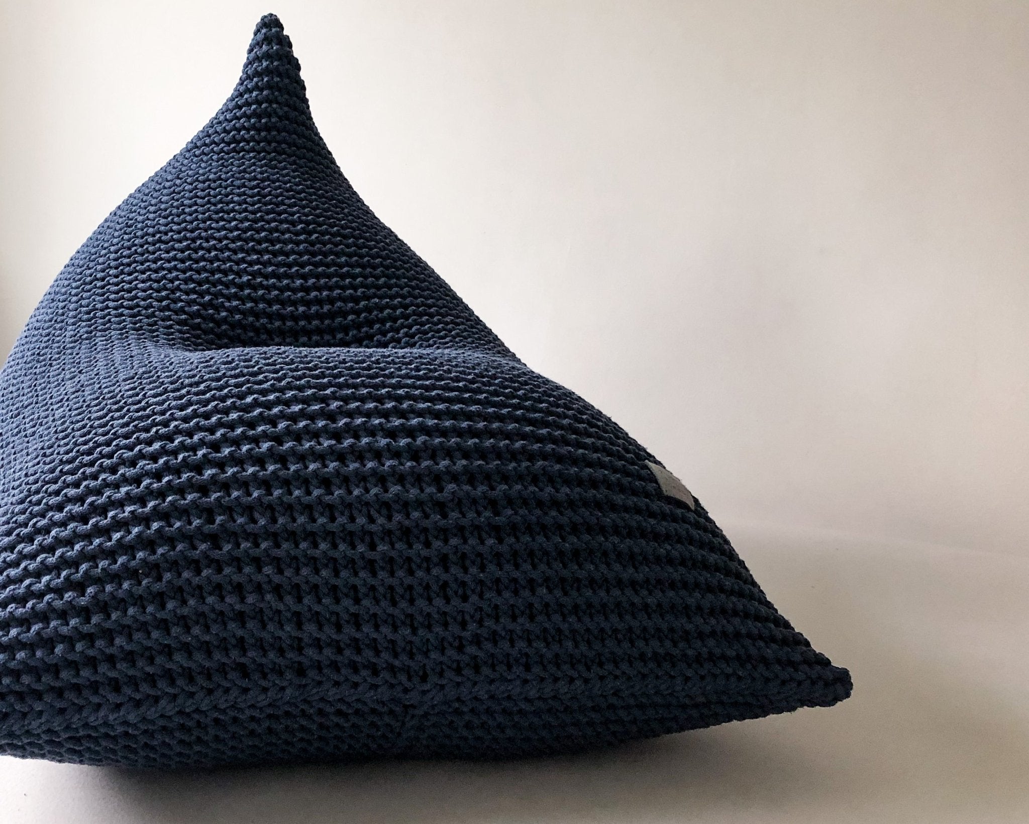 Knitted Bean Bag - Denim Blue