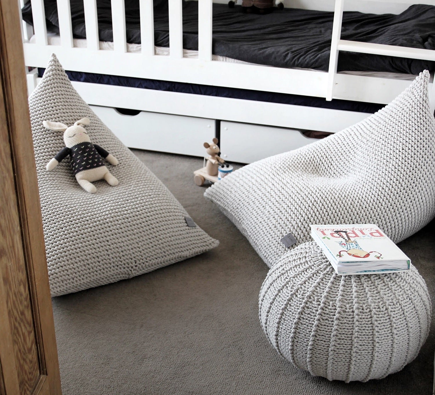 Knitted Bean Bag Kids - Oatmeal