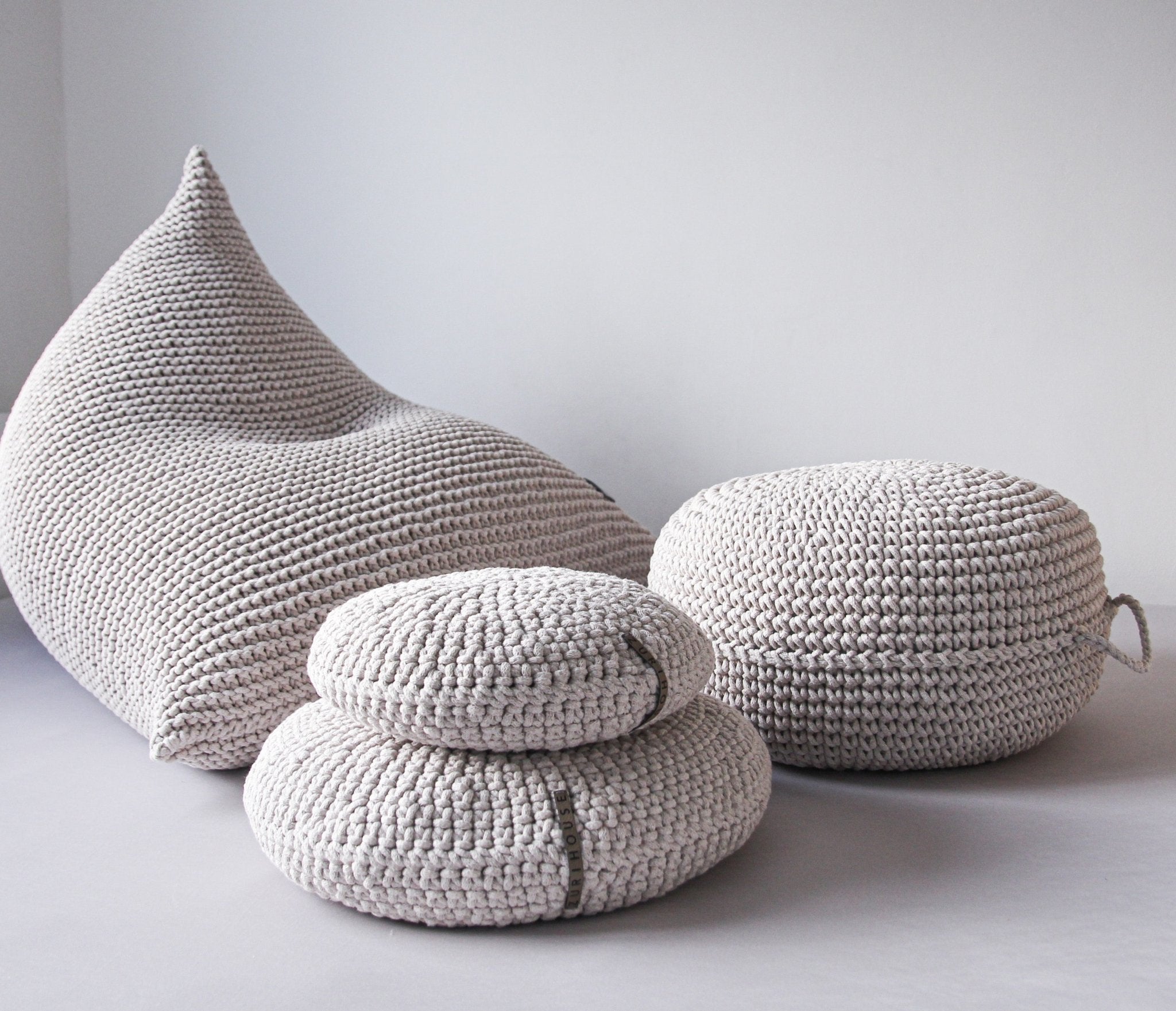 Knitted Bean Bag - Oatmeal