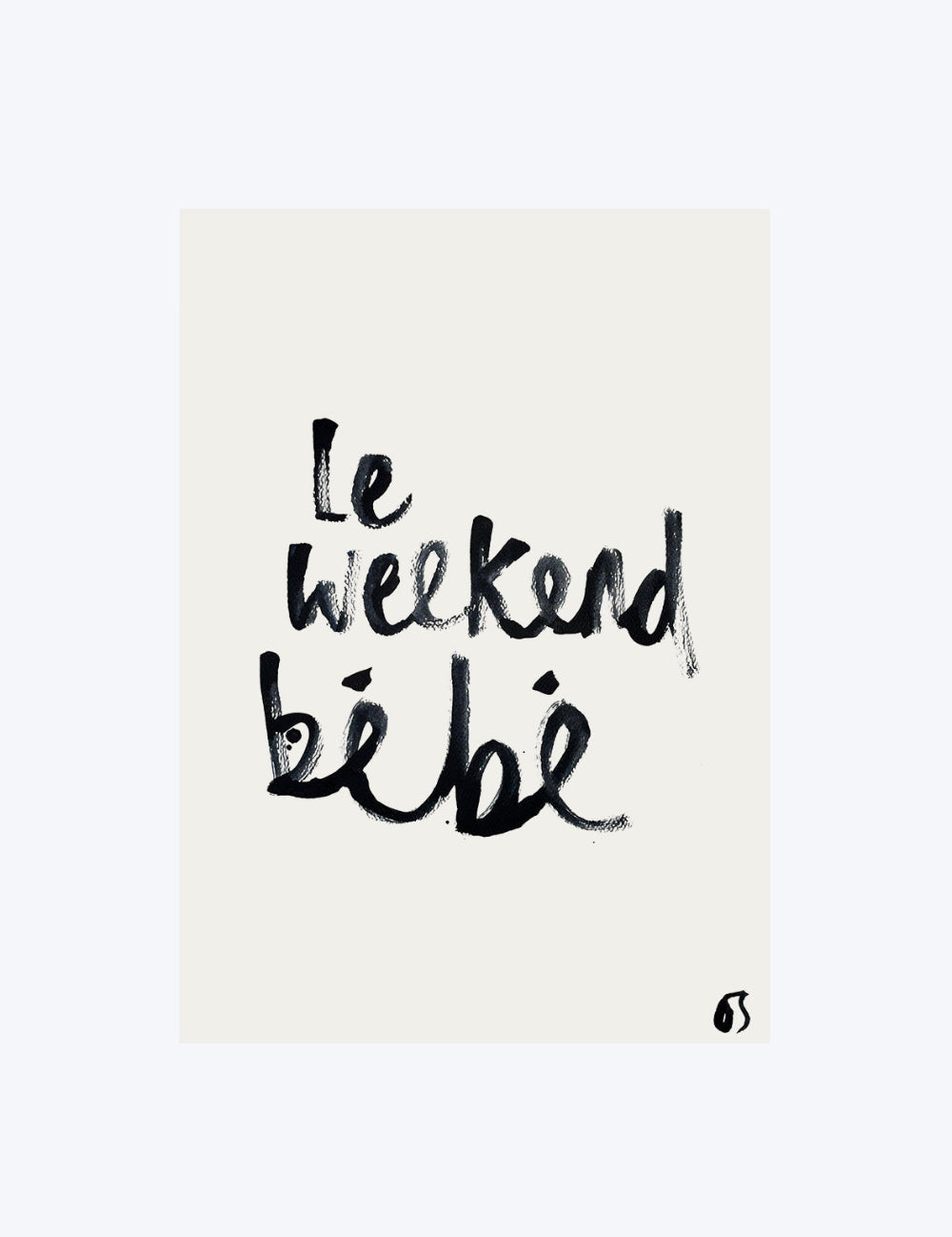 Art print 'Le weekend bèbe' on a beige background
